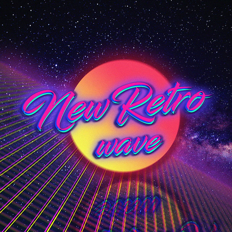 Retro style, New Retro Wave, 1980s, digital art, neon, vintage, space, typography, HD phone wallpaper