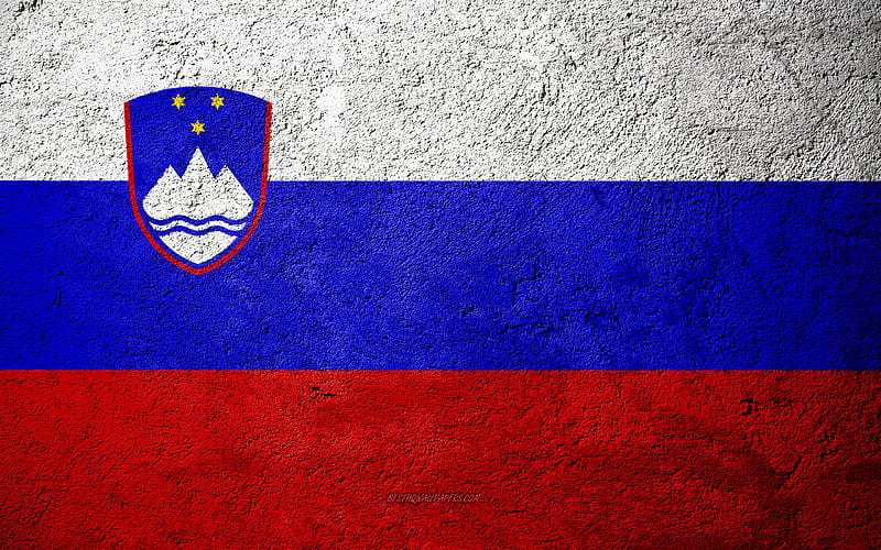 Flag of Slovenia, concrete texture, stone background, Slovenia flag, Europe, Slovenia, flags on stone, HD wallpaper