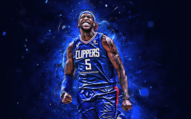 Montrezl Harrell, abstract art, basketball stars, NBA, Los Angeles Clippers, Montrezl Dashay Harrell, basketball, LA Clippers, neon lights, creative, HD wallpaper