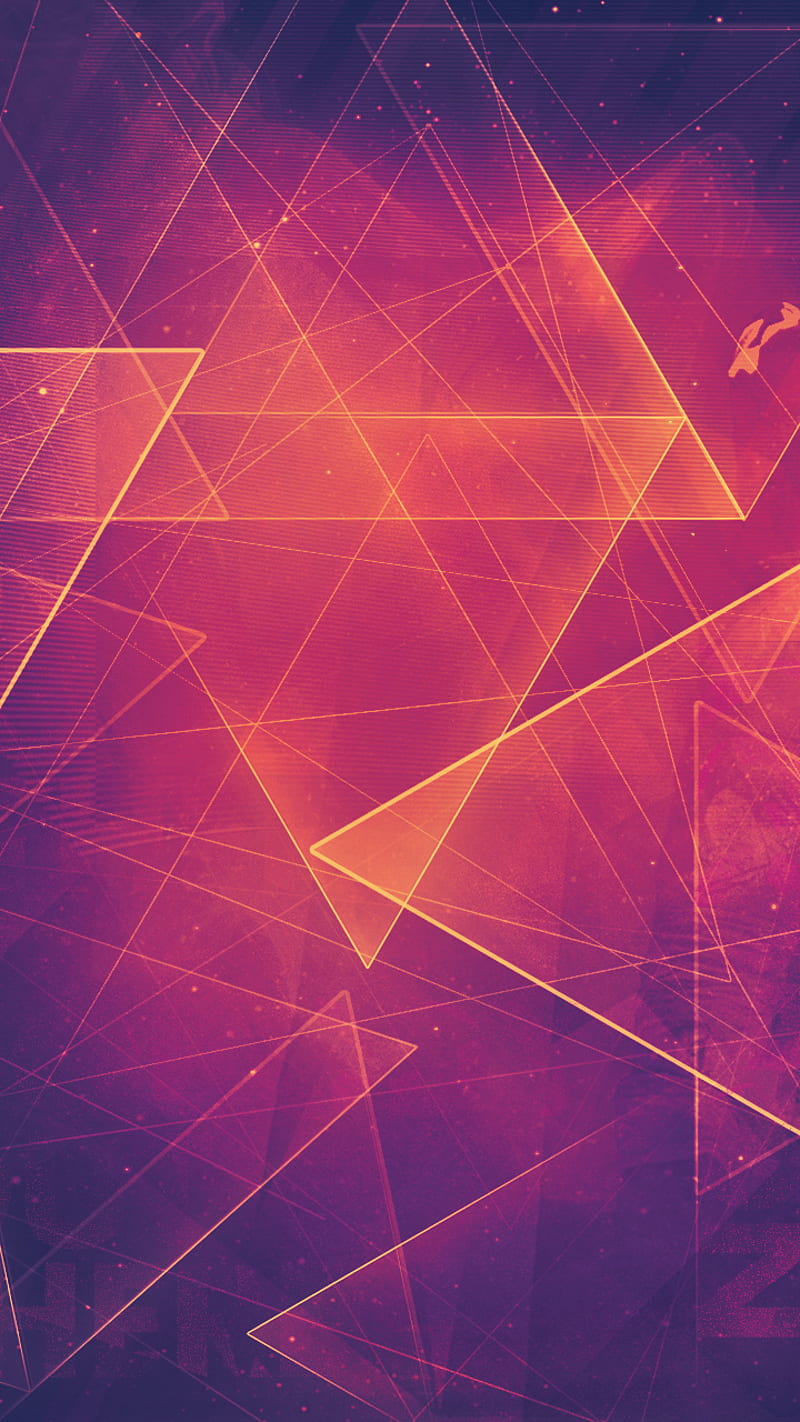 Triangle abstract, geometry, pink, purple, HD phone wallpaper