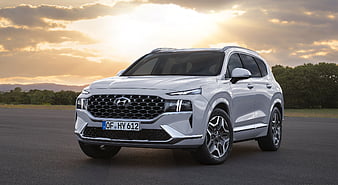 2021 Hyundai Santa Fe - Front Three-Quarter , car, HD wallpaper