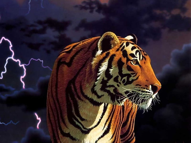 Tiger, painting, tigers, HD wallpaper | Peakpx