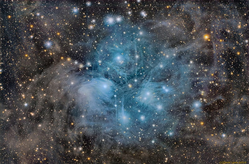The Pleiades Deep and Dusty, stars, cool, space, fun, galaxy, HD wallpaper