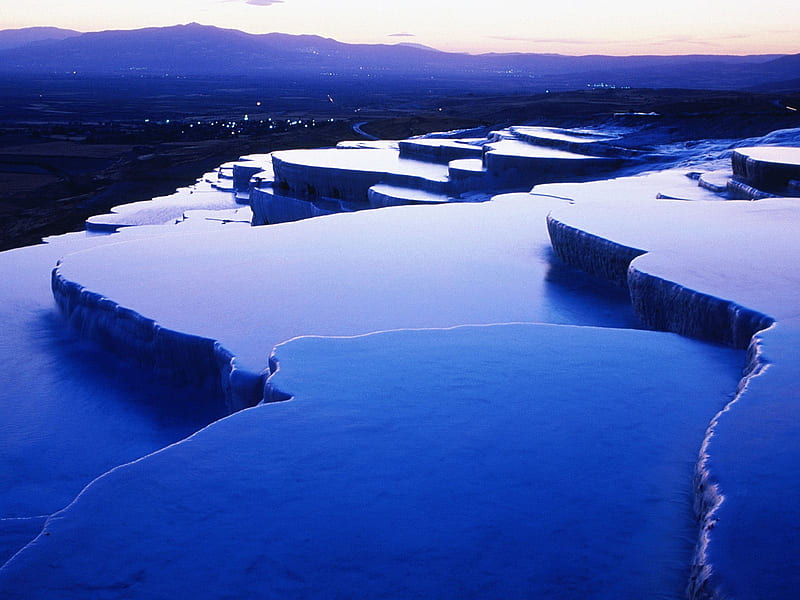 Thermal Springs Pamukkale Turkey, thermal springs, pamukkale, water, turkey, blue, HD wallpaper