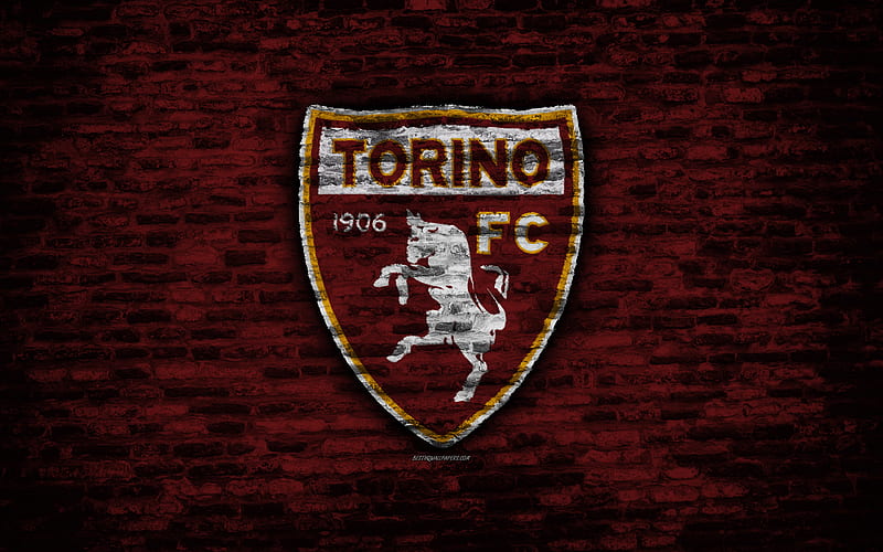 Torino FC logo, brick wall, Serie A, football, Italian football club, soccer, Toro, brick texture, Turin, Italy, HD wallpaper