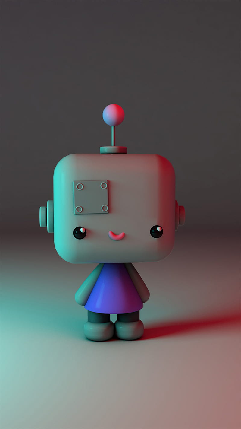 Nina Robot, amor, feliz, pink, tierno, HD phone wallpaper