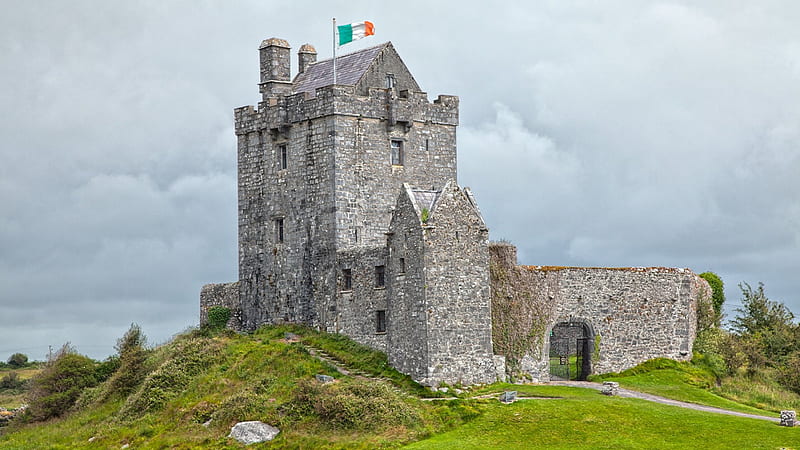 Dunguaire Castle - R, architecture, kinvarra, irish, ireland, kinvara, building, raymond, nicolas, medieval, dunguaire, r, castle, HD wallpaper
