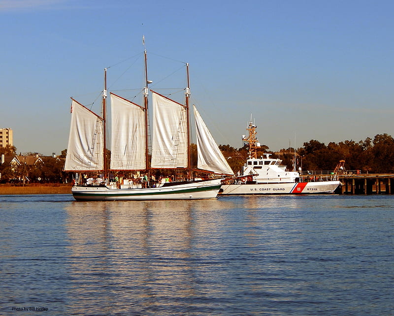 Tourist Schooner, Schooner, Sailing Vessel, Charleston, South Carolina, HD wallpaper