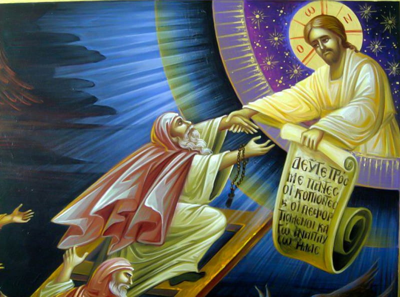 The Ladder of Divine Ascent, Matthew, The Ladder, Christ, ascent, iconography, Jesus, HD wallpaper
