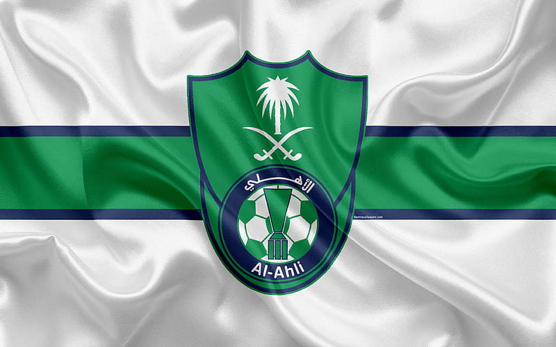 Al Ahli SC Saudi soccer club, Al Ahli logo, emblem, Saudi Professional League, football, Jeddah, Saudi Arabia, silk texture, HD wallpaper