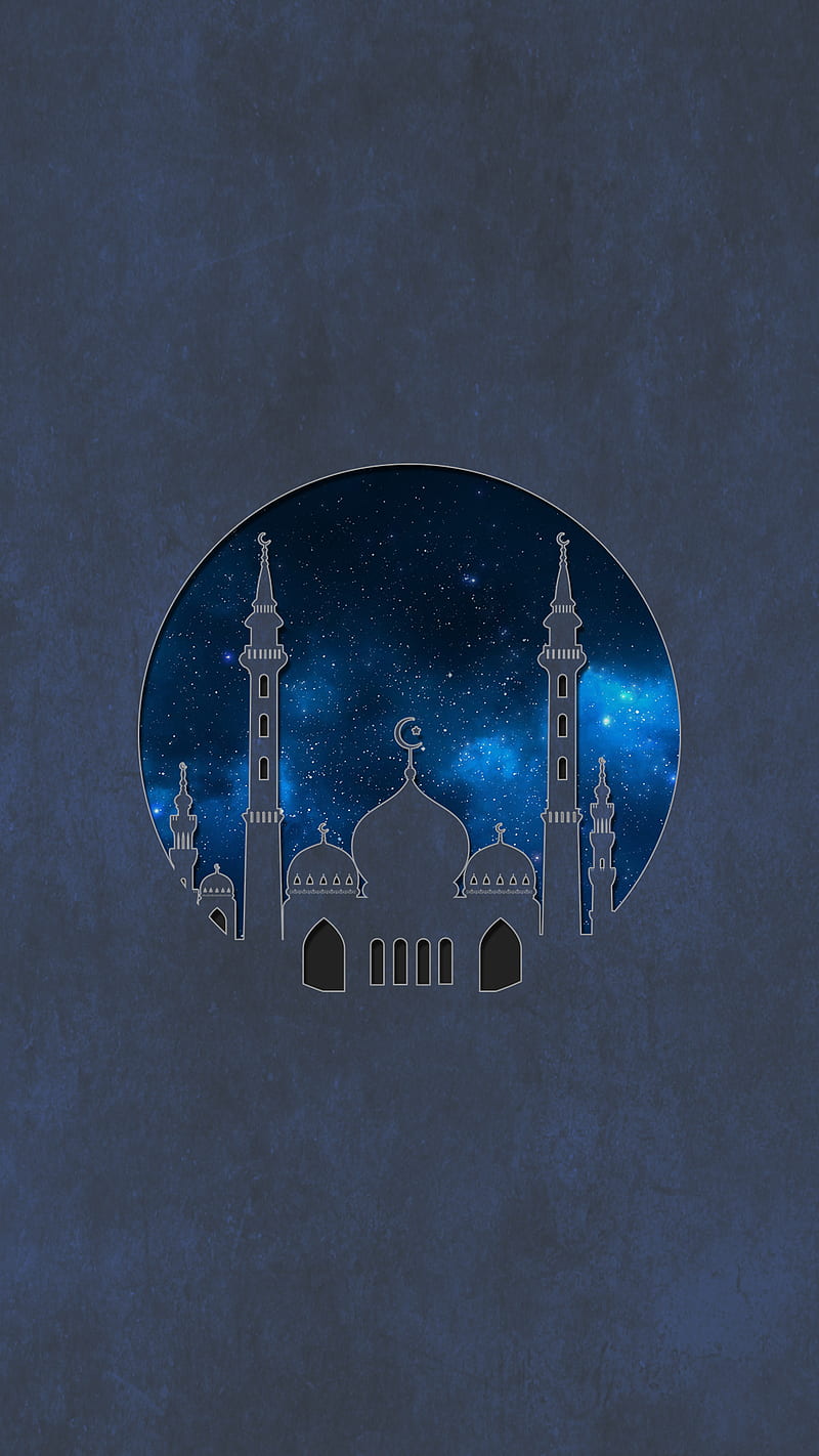 Mosque, 2017, allah, arab, blue, god, islam, muslim, sky, stars, HD phone wallpaper