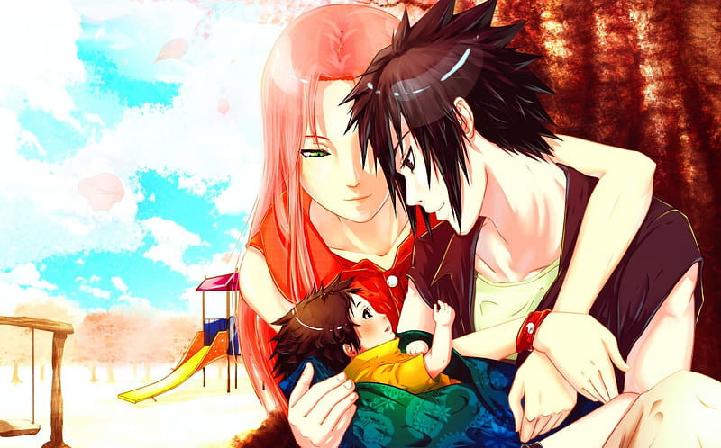 Download Sasuke and Sakura-- a classic anime couple! Wallpaper