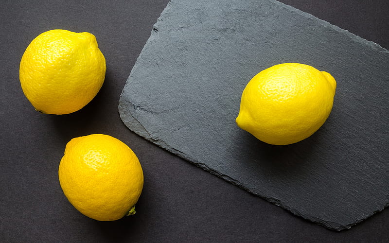 Lemon Citrus Delicious Fruit Black Closeup, HD wallpaper