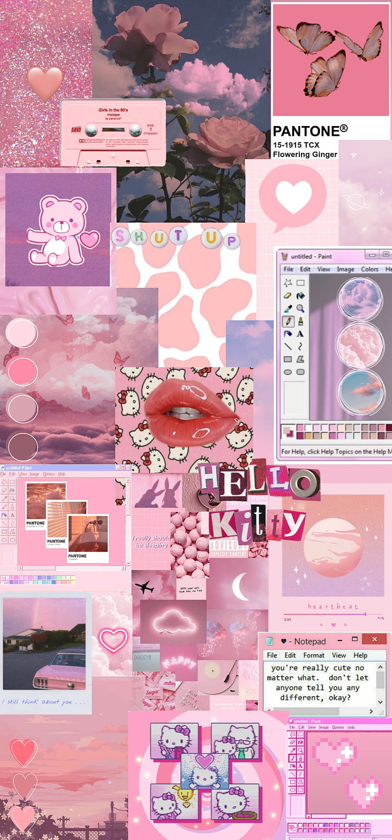 Pink , bear, chica, girls, gloss, hello kity, risa, sky, unicorn, HD phone wallpaper