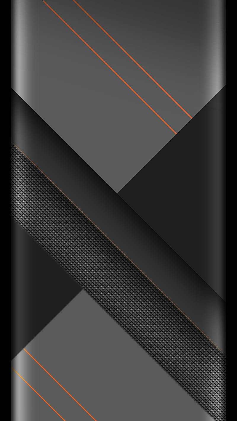 Black 229, Black, designs, orange, silver, HD phone wallpaper