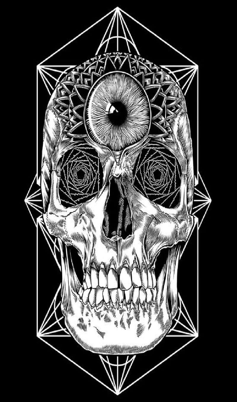 all seeing , skull, three eyes, HD phone wallpaper