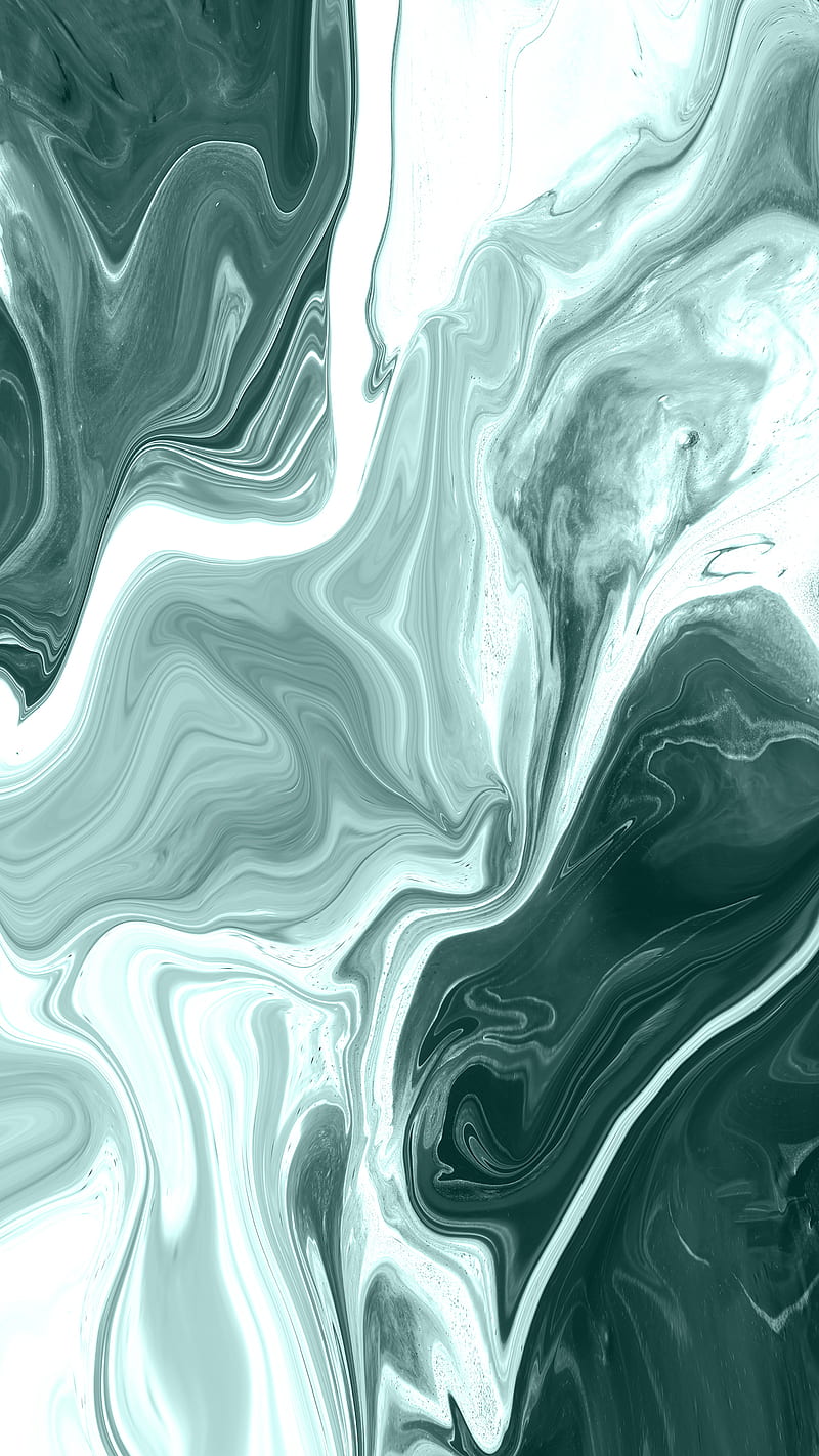 Green Bloom, abstract, digital, painting, pour, wavy, HD phone wallpaper