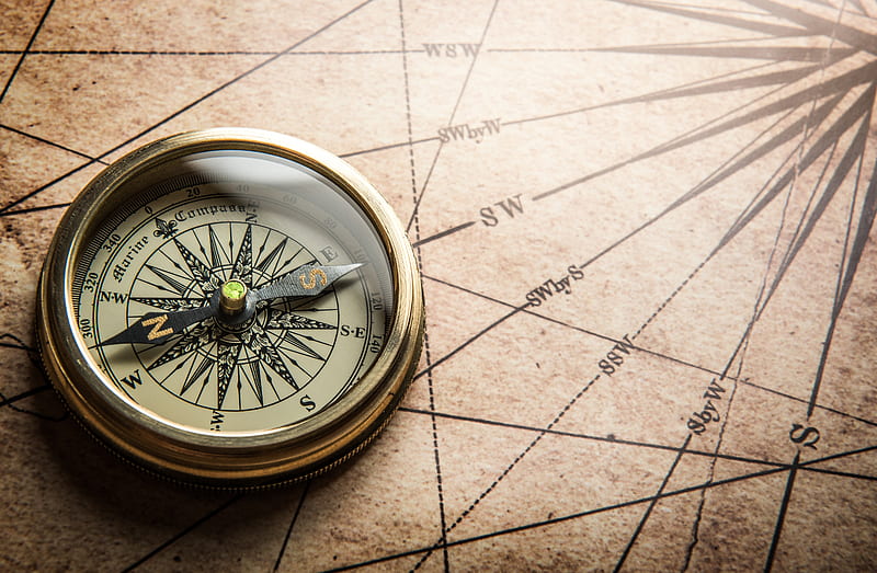 Compass, abstract, map, vintage, HD wallpaper