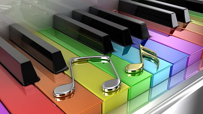 Colorful Electric Keyboard Music, HD wallpaper