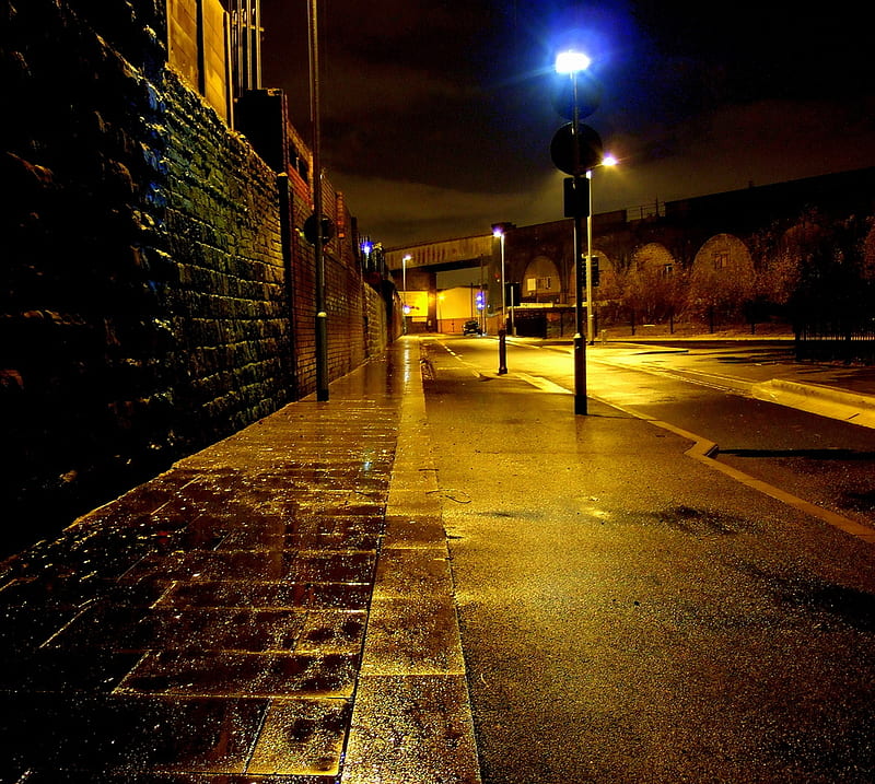 Street Lights light, night, HD wallpaper
