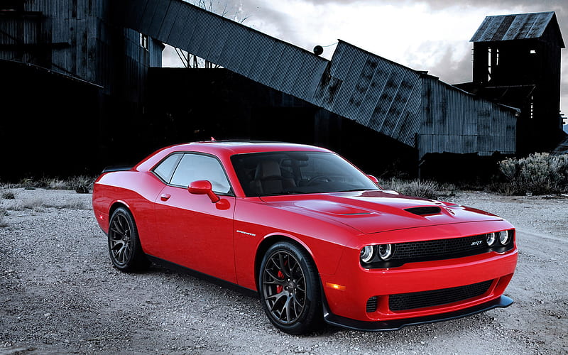Red Dodge Challenger Srt, dodge-challenger, dodge, carros, muscle-cars, HD wallpaper