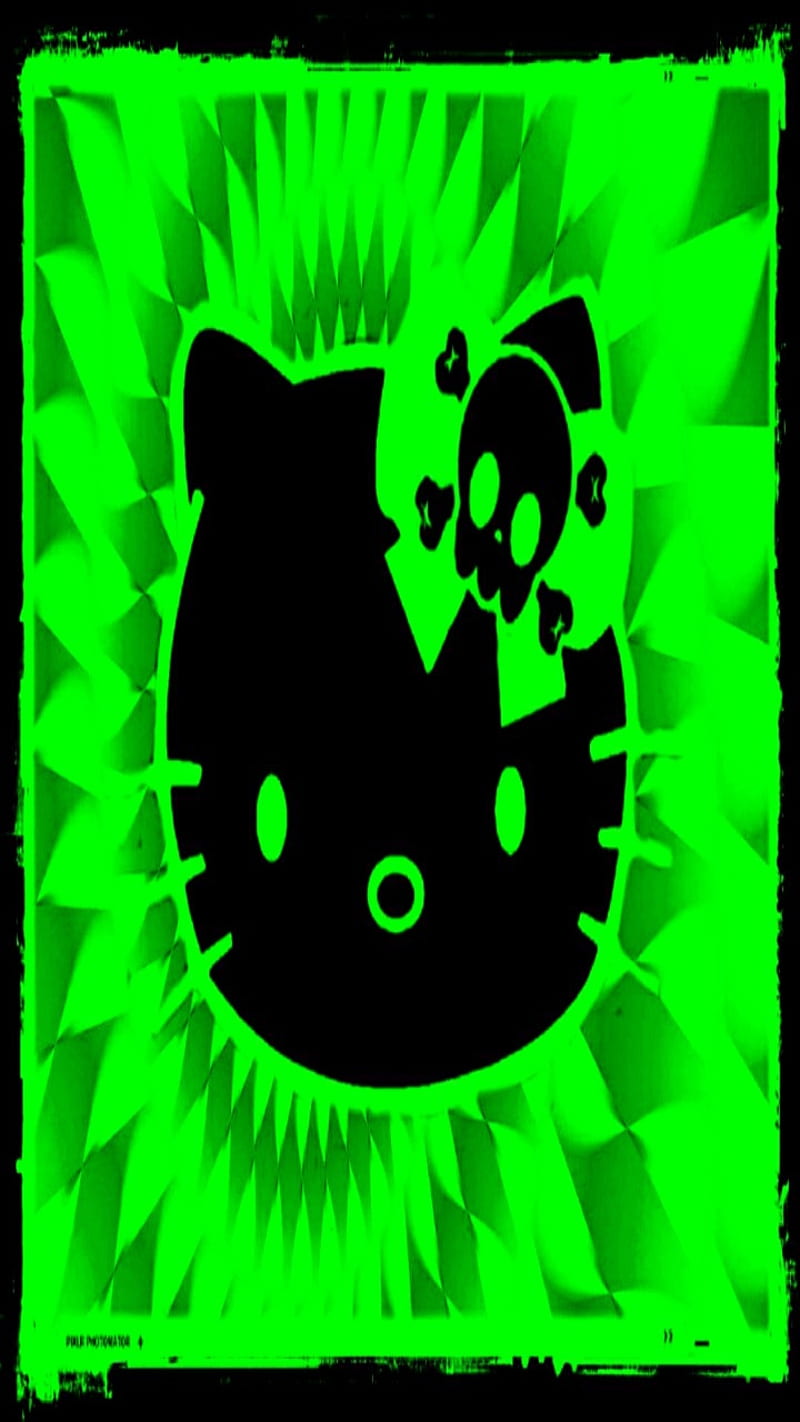 Green Gothic Kitty, HD phone wallpaper