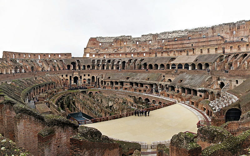 The Coliseum in Rome, Italy, Roman, Italy, Architecture, Coliseum, Rome, HD wallpaper