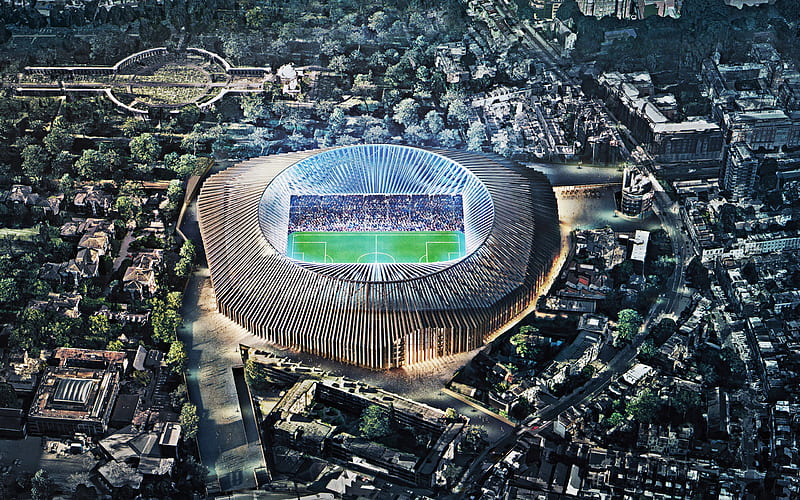 Stamford Bridge, New Stadium Project, London, England, Chelsea FC Stadium, reconstruction project, HD wallpaper