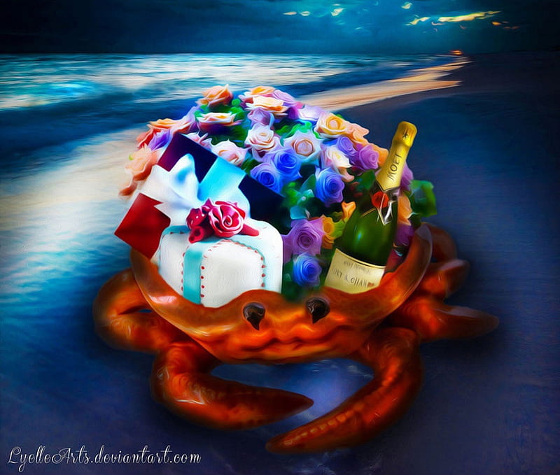 ✫Let's Happy Birtay✫, gift box, holidays, attractions in dreams, digital art, birtay, sea, foods, flowers, drinks, love four seasons, roses, crab, bouquet, beaches, funny, entertainments, nature, champagne, relaxing, gifts, HD wallpaper