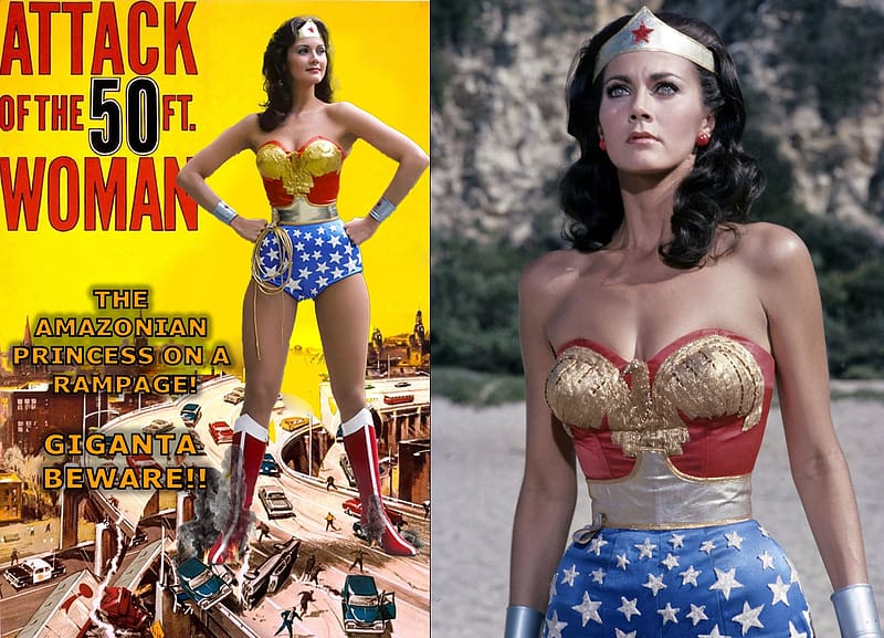 Attack of the 50ft Wonder Woman, WW, 50ft, Wonder Woman, Lynda Carter, HD wallpaper