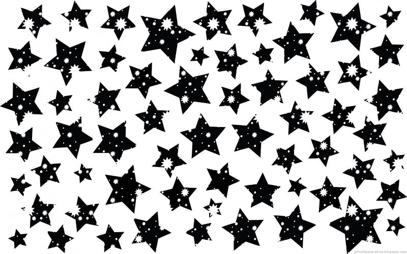 Stars, cg, black, abstract, whit, star, HD wallpaper