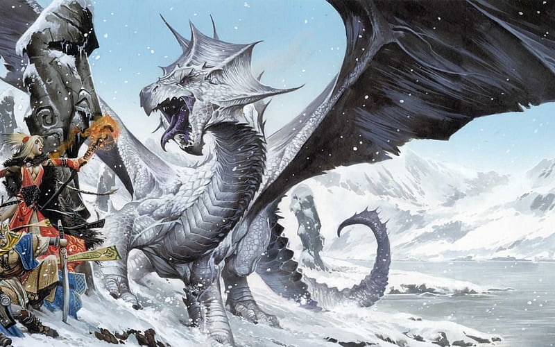 Rise of Runelords, art, fantasy, wings, Wayne Reynolds, game, dragon, HD wallpaper