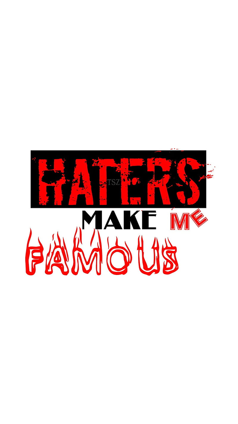 haters make me, famous, hate, tsz, HD phone wallpaper
