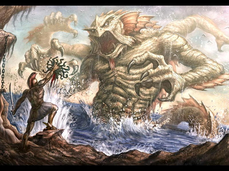 Clash of the titans, rocks, medusa, perseus, birds, kraken, sea, HD  wallpaper | Peakpx
