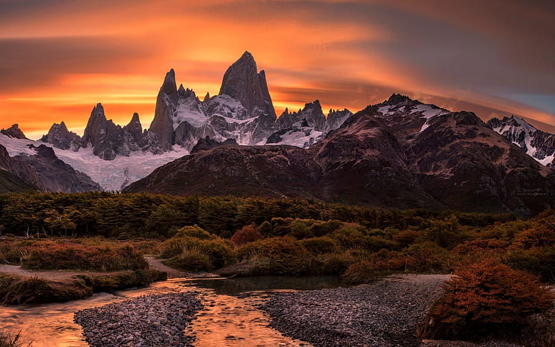 Patagonia, the evening, paint, the sky, South America, nature, clouds ...