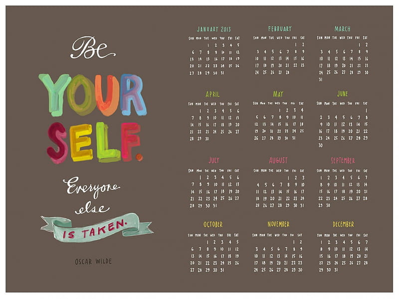 Calendar-2013, calendar, windows, 7, simple, new year, HD wallpaper