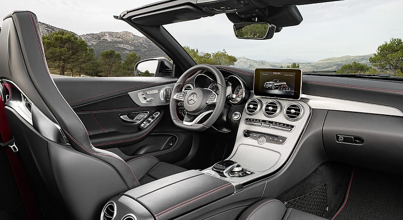 2017 Mercedes-AMG C43 4MATIC Cabriolet - Leather Black Interior - Interior , car, HD wallpaper