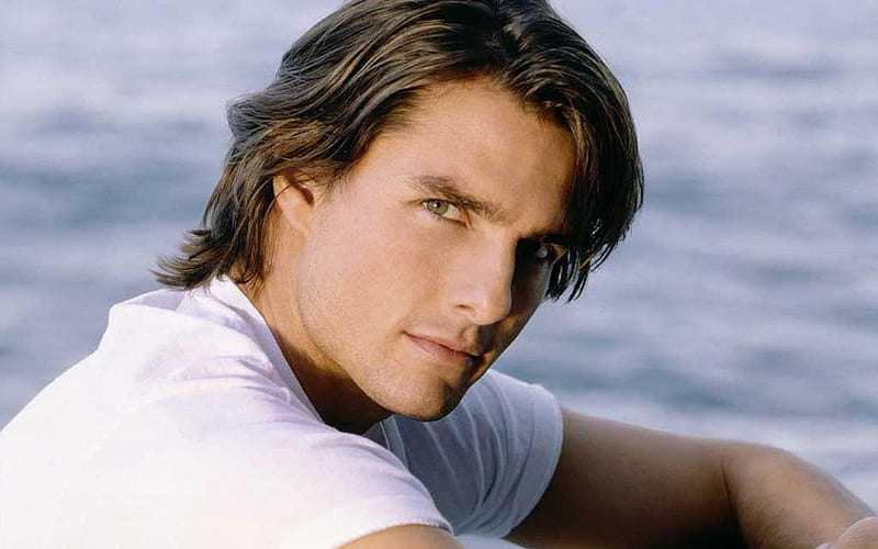 Tom Cruise, handsome, man, white, actor, blue, HD wallpaper