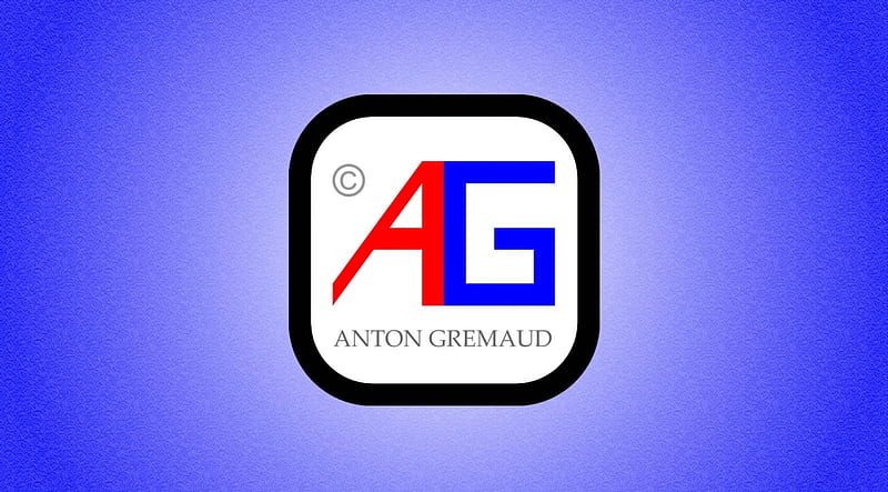 AG # 1, 7218, 1600 x 900, Anton, Grimwald, Blue, Gremaud, Logo, HD wallpaper