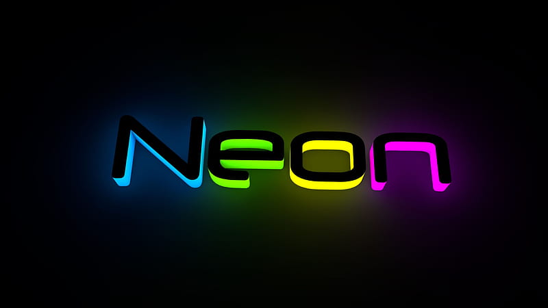 Colorful Neon Word Black Background Neon, HD wallpaper | Peakpx