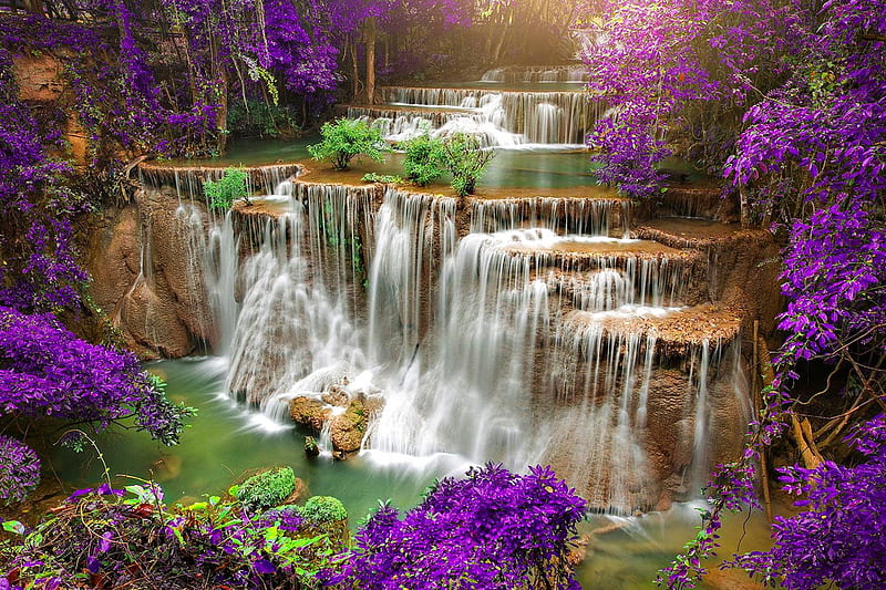 Garden eden, forest, cascades, eden, paradise, garden, heaven, waterfall,  bonito, HD wallpaper | Peakpx