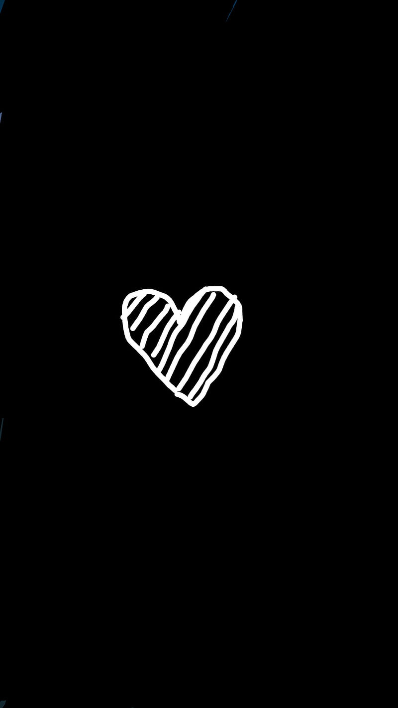 Scribbled Heart, aesthetic, black, hope you like it, white, HD phone wallpaper