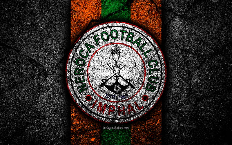 Neroca FC, emblem, I-League, soccer, India, football club, Neroca, logo, asphalt texture, FC Neroca, HD wallpaper