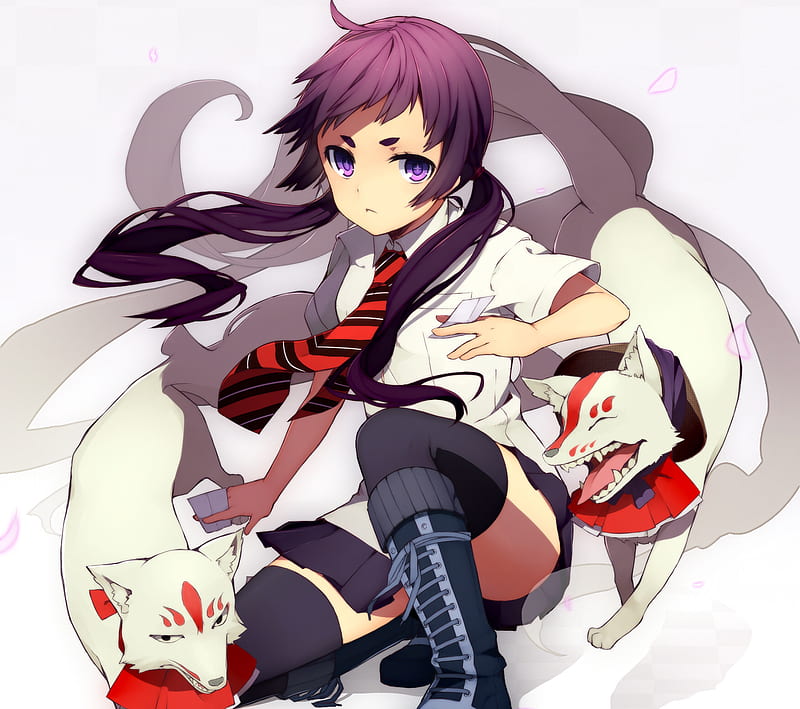 Izumo Kamiki, anime, cute, exorcist, girl, school, skirt, twintails, HD wallpaper