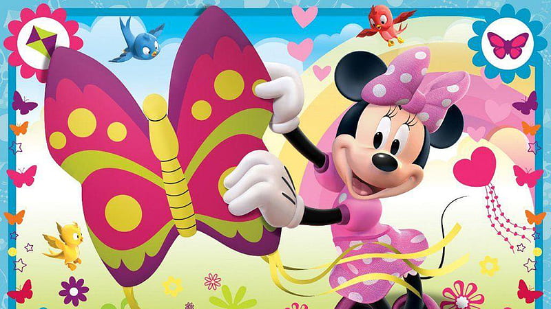 Minnie Mouse With Butterfly Minnie Mouse, HD wallpaper