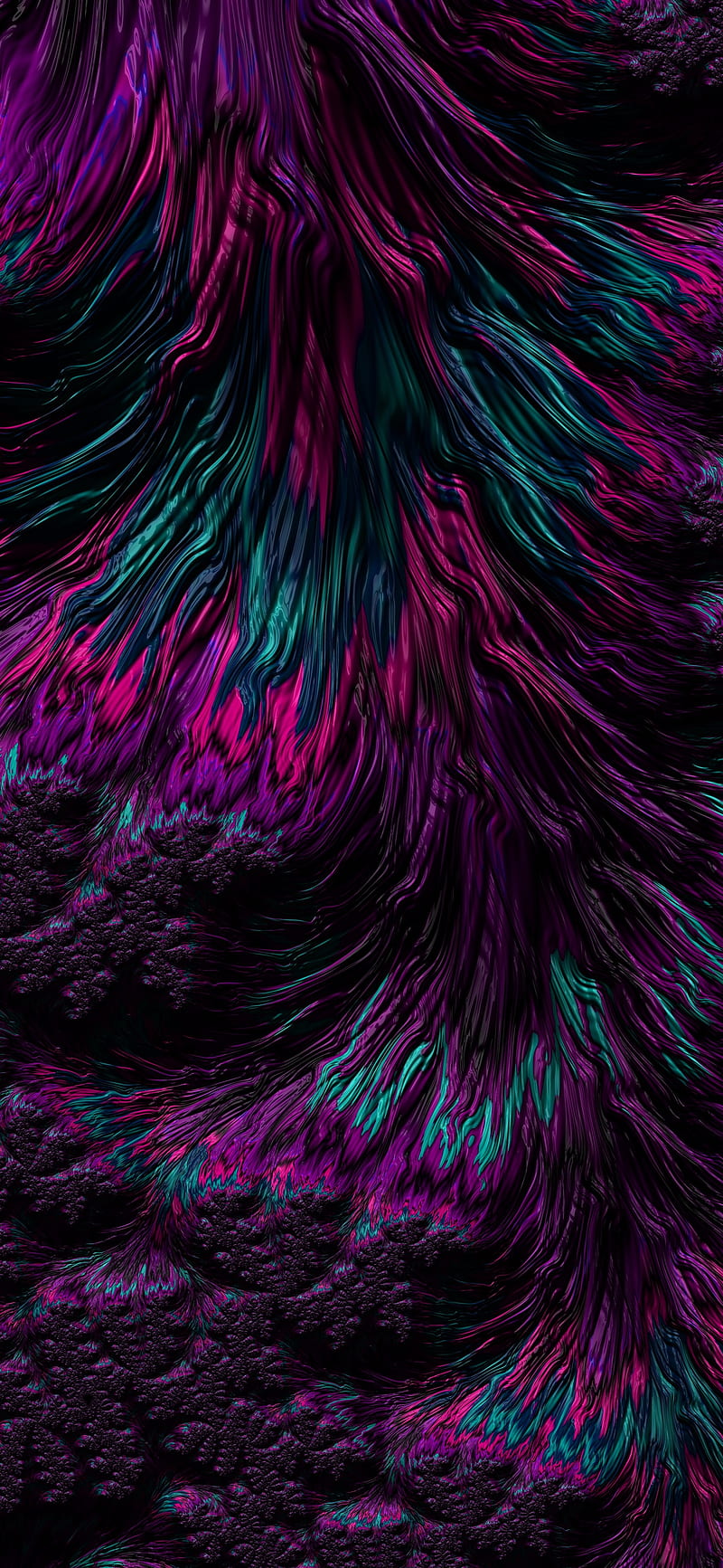fractal, liquid, wavy, purple, abstraction, HD phone wallpaper