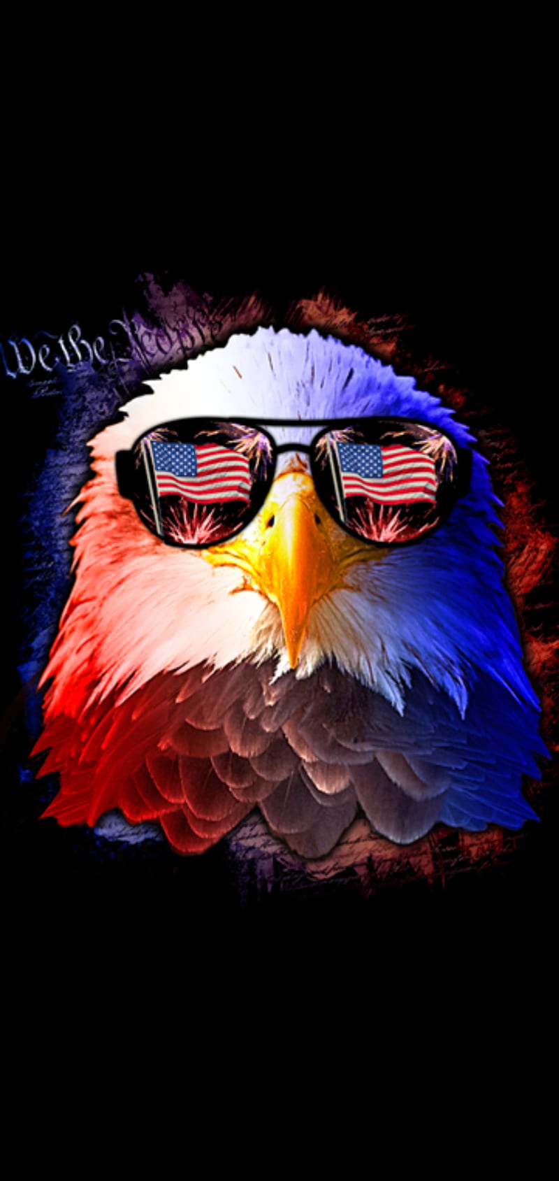 American Dream, america, bird, blue flag, eagle red, white, HD phone wallpaper