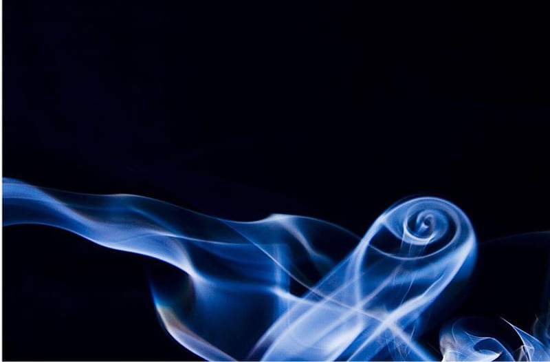 Smokey Swirls, blue smoke, swirls, on black, HD wallpaper