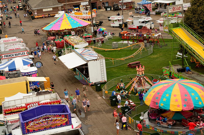 Sunday at the fair, county fair, sunday, fun fair, fair rides, HD wallpaper