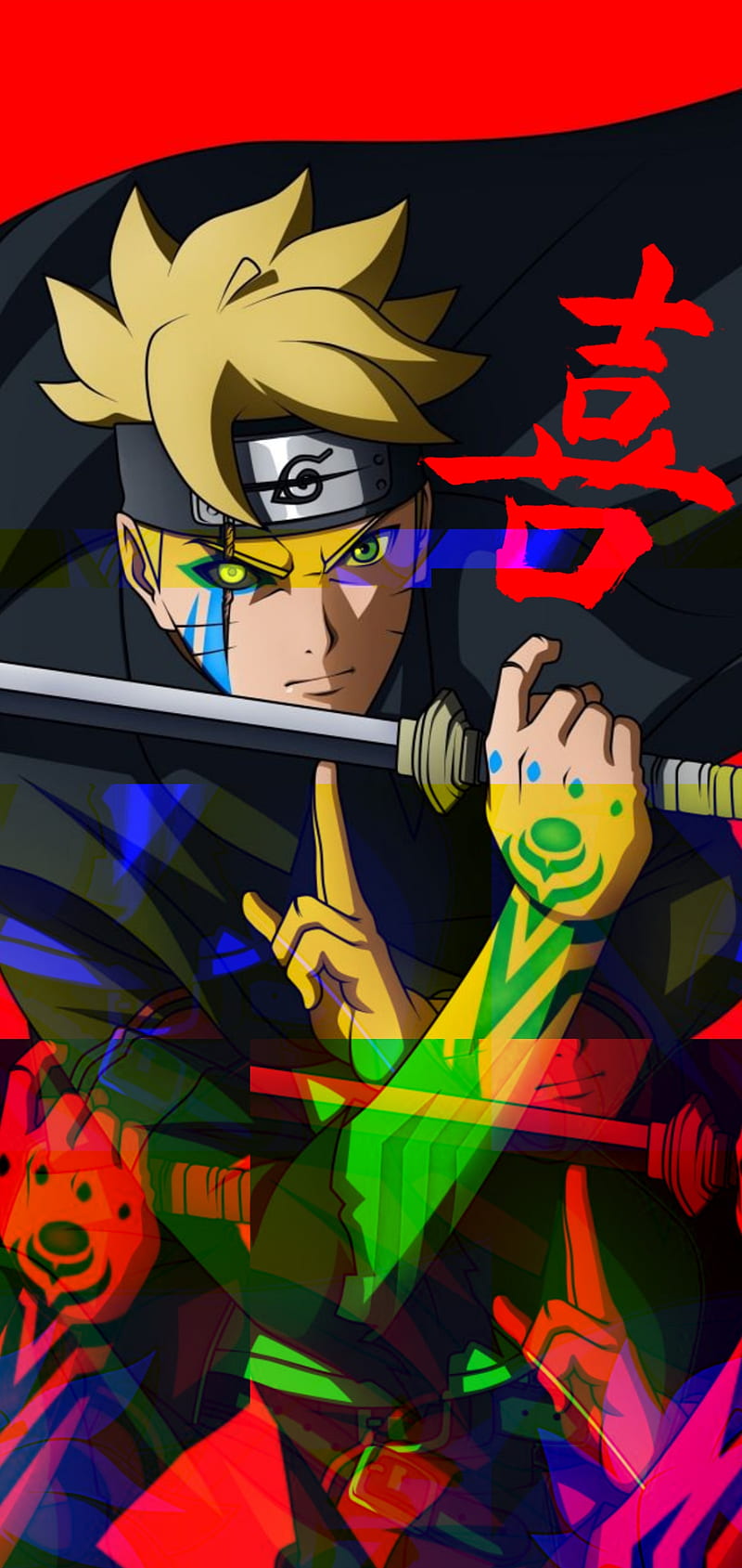 Boruto glitch, anime, black, blue, green, japan, naruto, red, shonen, HD  phone wallpaper | Peakpx